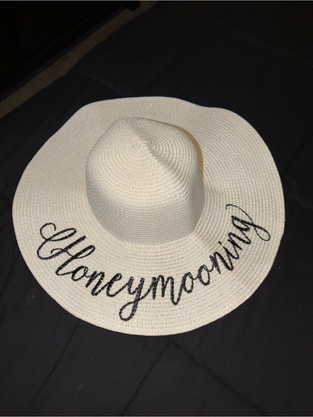 Honeymooning Straw Sun Hat - White